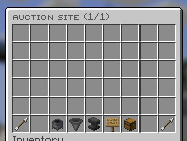 BiscuitSMP Auction Site menu with browsing and search controls