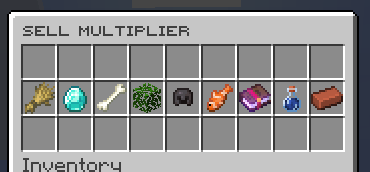 BiscuitSMP Sell Multiplier menu with item categories